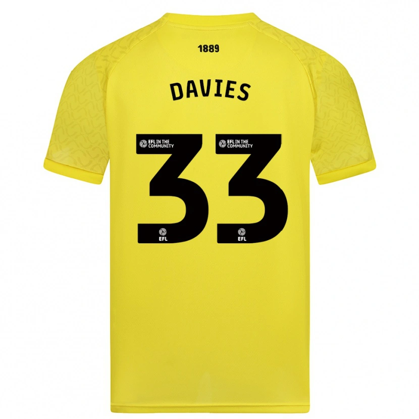 Danxen Mænd Bethan Davies #33 Gul Sort Målmandstrøje 2025/26 Trøje T-shirt