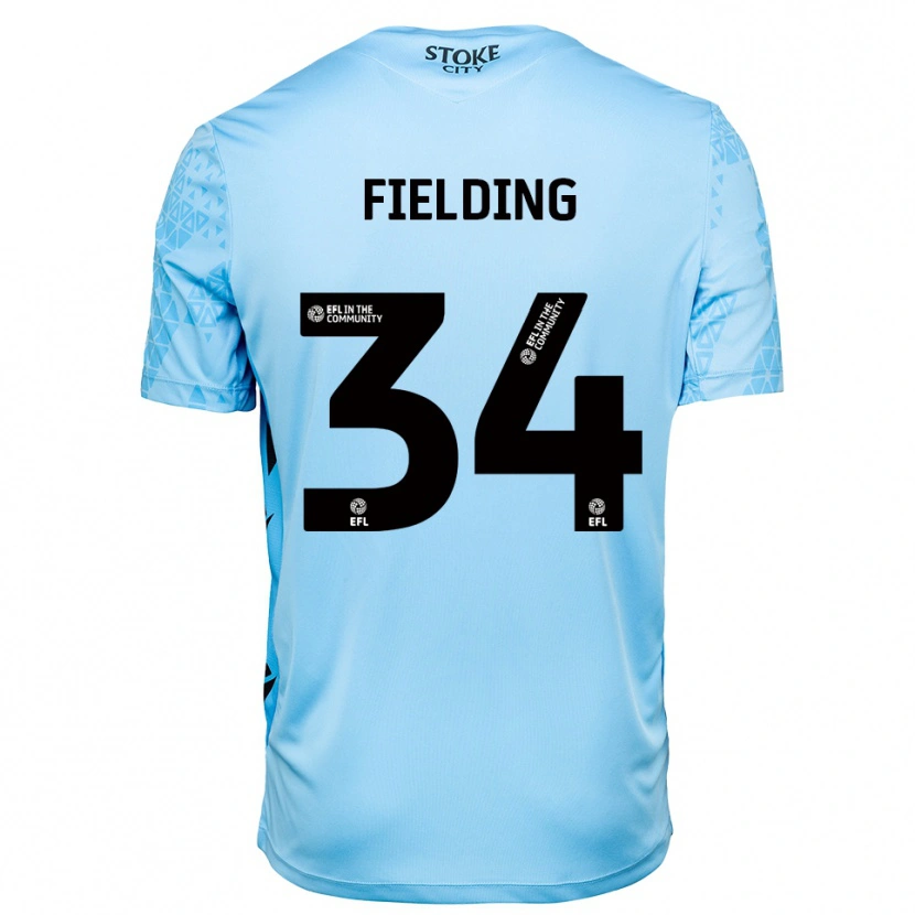 Danxen Mænd Frank Fielding #34 Himmelblå Sort Målmandstrøje 2025/26 Trøje T-shirt
