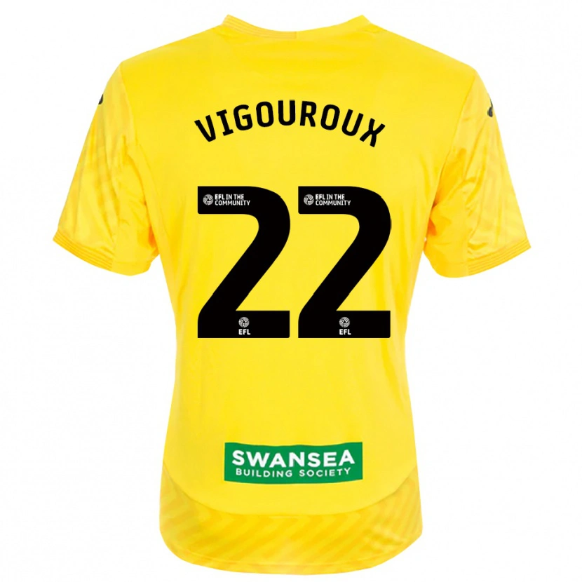 Danxen Mænd Lawrence Vigouroux #22 Gul Sort Målmandstrøje 2025/26 Trøje T-shirt