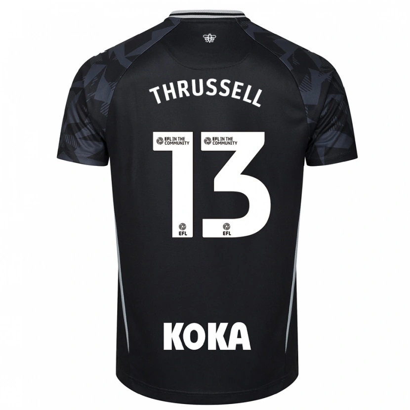 Danxen Mænd Sebastian Thrussell #13 Sort Blå Målmandstrøje 2025/26 Trøje T-shirt
