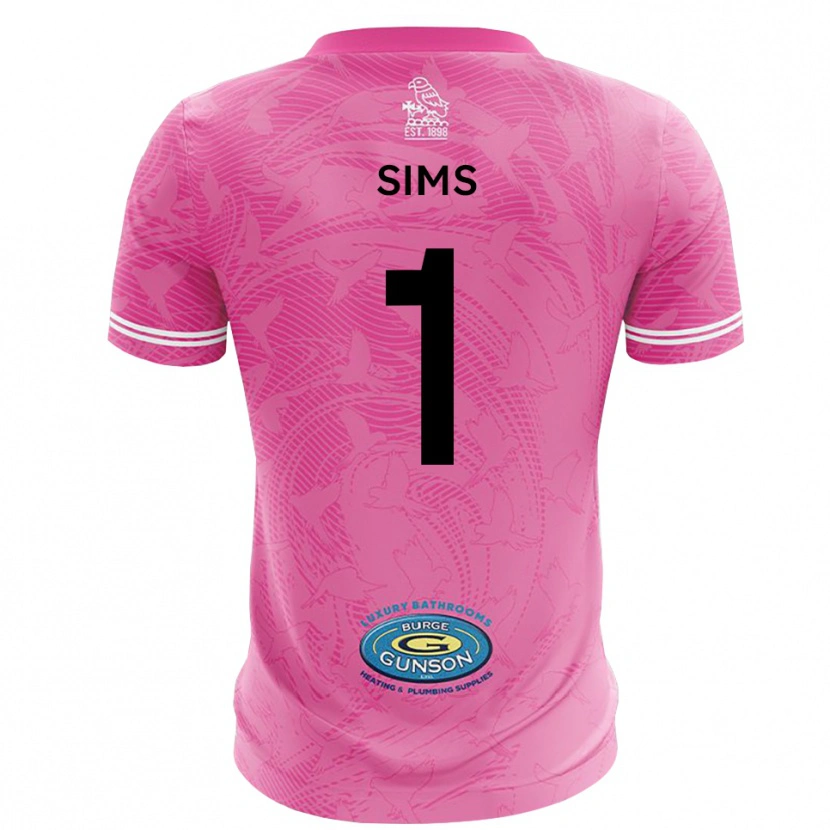 Danxen Mænd Jack Sims #1 Pink Hvid Målmandstrøje 2025/26 Trøje T-shirt