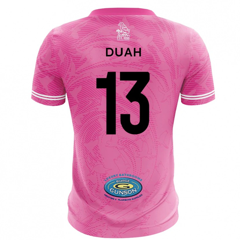 Danxen Mænd Enos Duah #13 Pink Hvid Målmandstrøje 2025/26 Trøje T-shirt