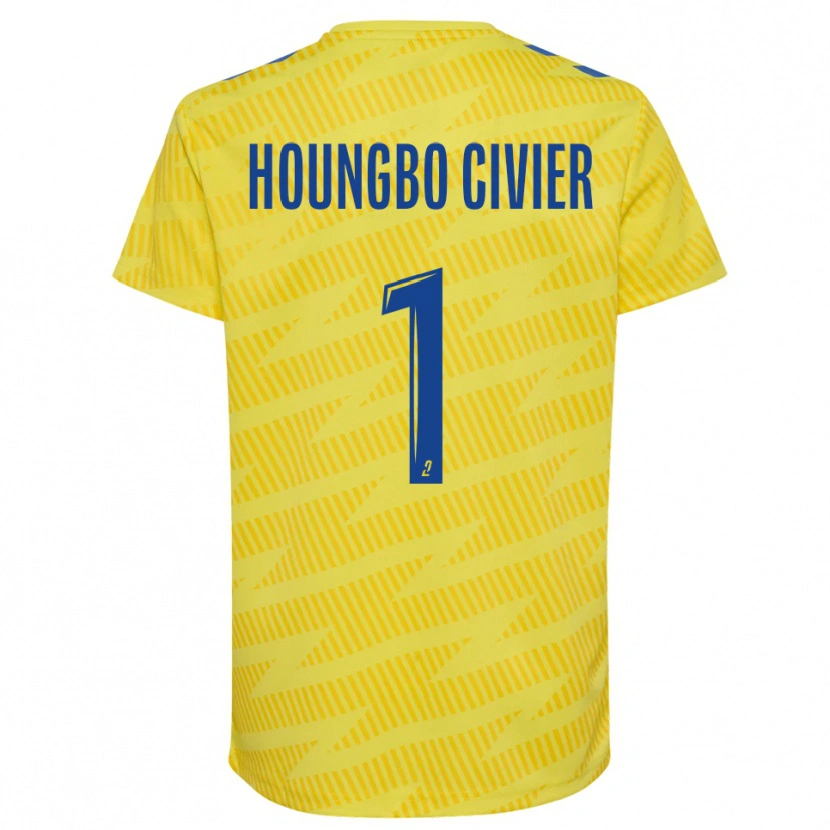 Danxen Mænd Matéo Houngbo Civier #1 Gul Blå Målmandstrøje 2025/26 Trøje T-shirt
