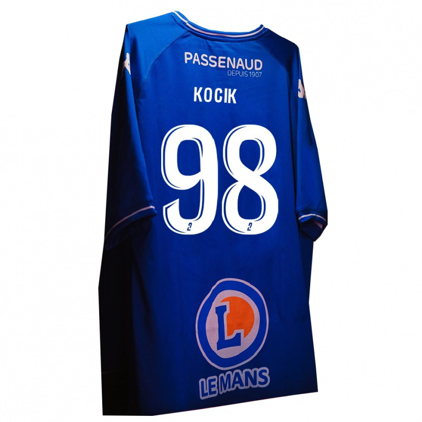 Danxen Mænd Nicolas Kocik #98 Kongeblå Hvid Målmandstrøje 2025/26 Trøje T-shirt