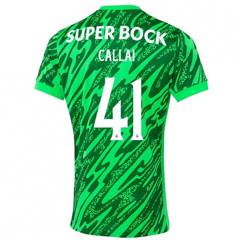 Danxen Mænd Diego Callai #41 Grøn Hvid Målmandstrøje 2025/26 Trøje T-shirt