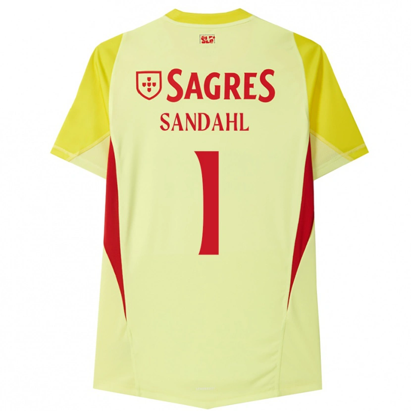 Danxen Mænd Alexander Sandahl #1 Gul Rød Målmandstrøje 2025/26 Trøje T-shirt