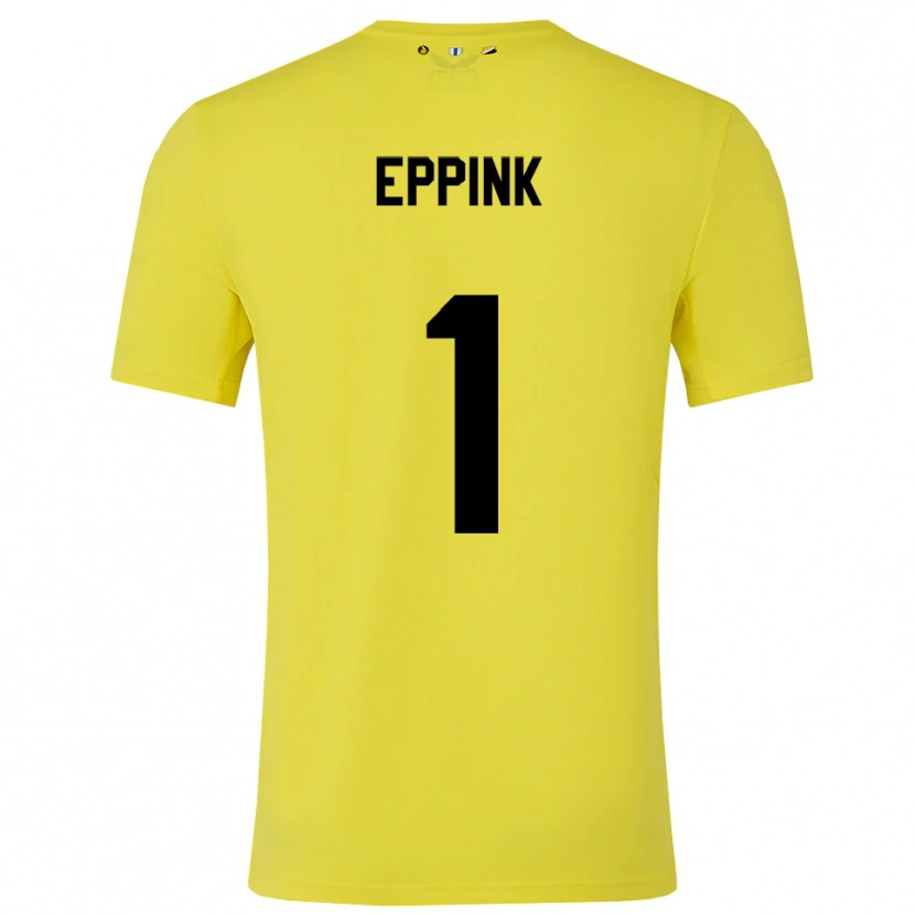 Danxen Mænd Mees Eppink #1 Gul Sort Målmandstrøje 2025/26 Trøje T-shirt