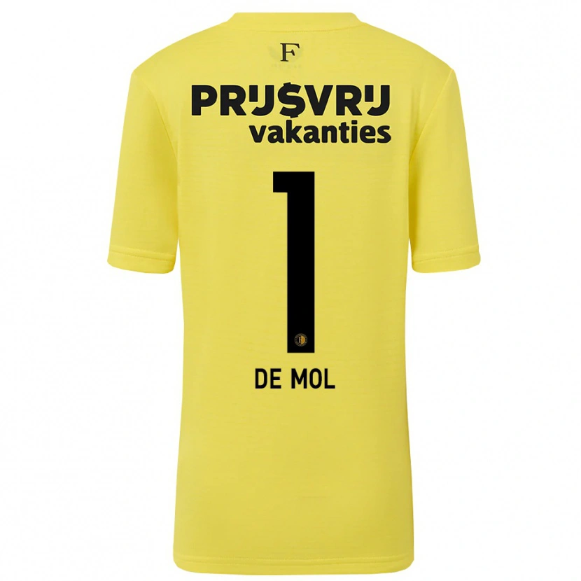 Danxen Mænd Stenn de Mol #1 Gul Sort Målmandstrøje 2025/26 Trøje T-shirt