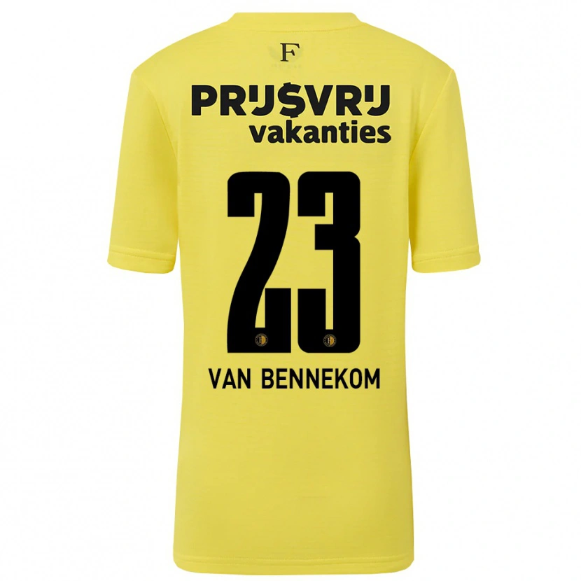 Danxen Mænd Duron van Bennekom #23 Gul Sort Målmandstrøje 2025/26 Trøje T-shirt