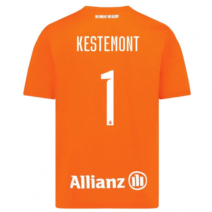 Danxen Mænd Thibeau Kestemont #1 Orange Hvid Målmandstrøje 2025/26 Trøje T-shirt