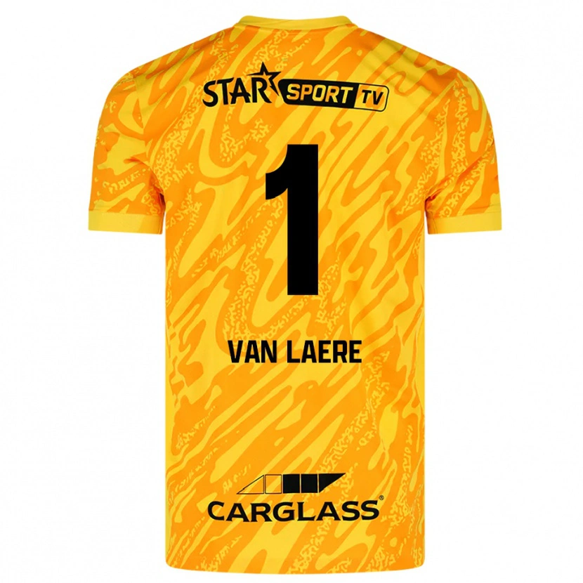 Danxen Mænd Daan Van Laere #1 Orange Gul Sort Målmandstrøje 2025/26 Trøje T-shirt