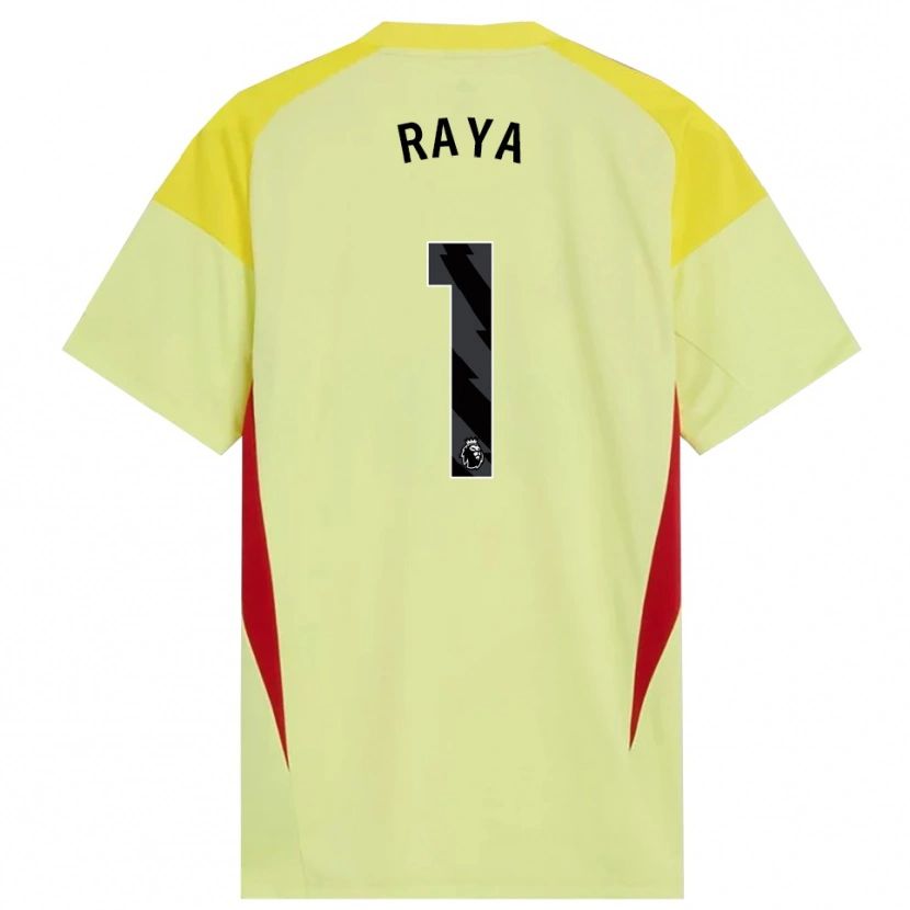 Danxen Mænd David Raya #1 Gul Rød Sort Målmandstrøje 2025/26 Trøje T-shirt