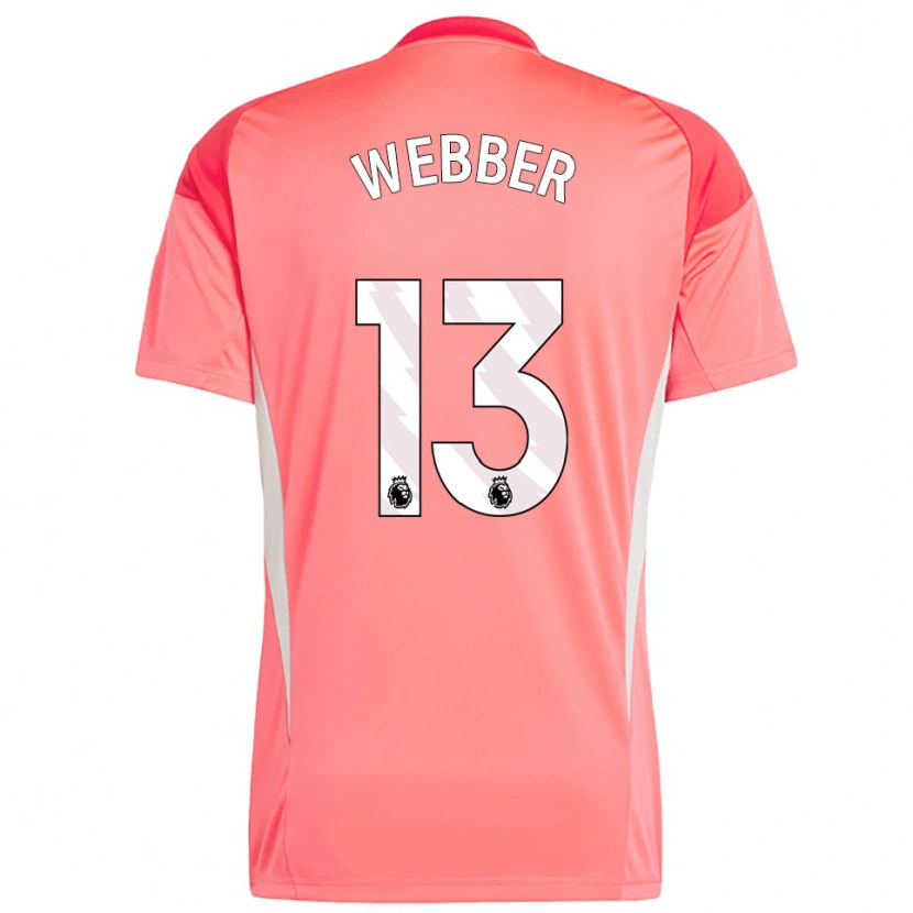 Danxen Mænd Amber Webber #13 Rød Hvid Målmandstrøje 2025/26 Trøje T-shirt