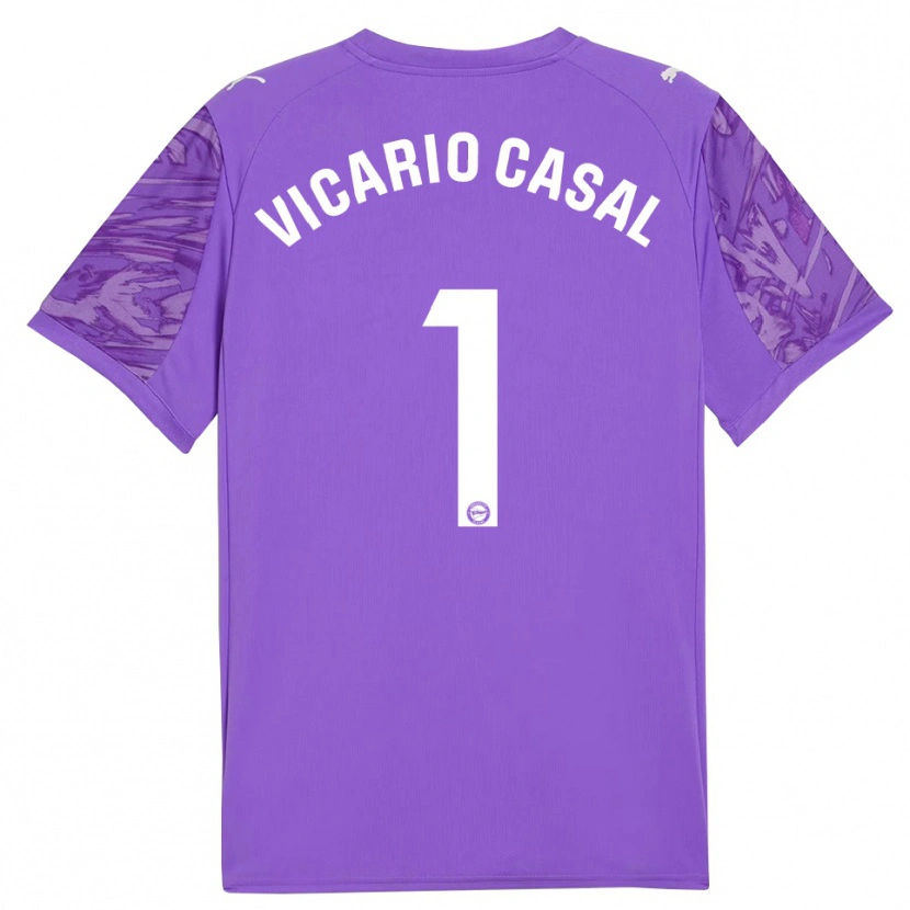 Danxen Mænd Jimena Vicario Casal #1 Lilla Hvid Målmandstrøje 2025/26 Trøje T-shirt