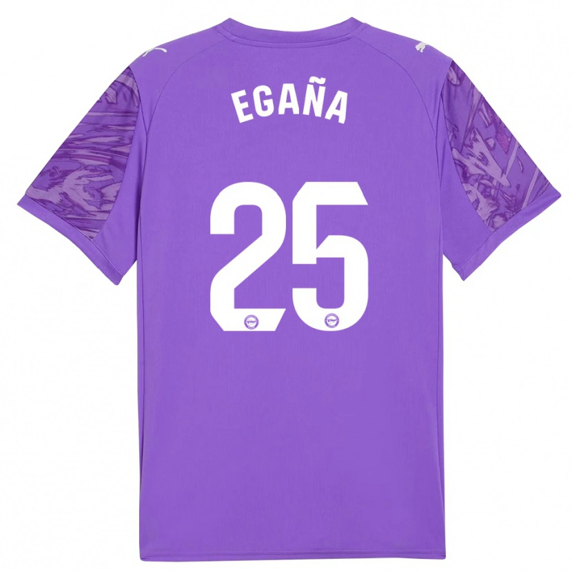 Danxen Mænd Eider Egaña #25 Lilla Hvid Målmandstrøje 2025/26 Trøje T-shirt