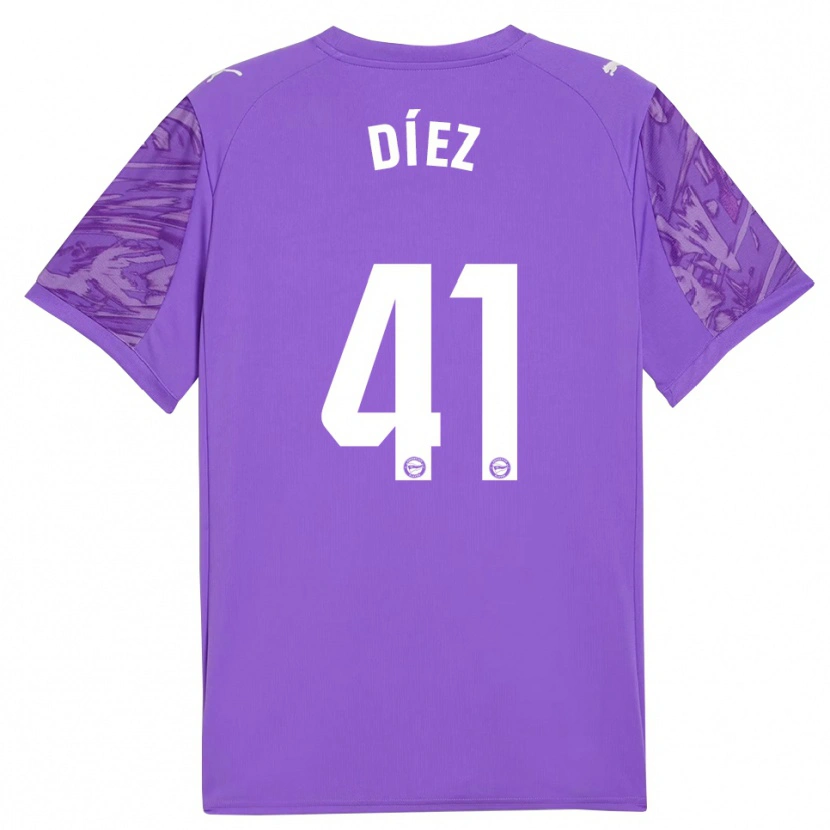 Danxen Mænd Victor Díez #41 Lilla Hvid Målmandstrøje 2025/26 Trøje T-shirt