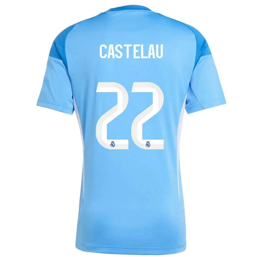 Danxen Mænd Alber Castelau #22 Lyseblå Hvid Målmandstrøje 2025/26 Trøje T-shirt
