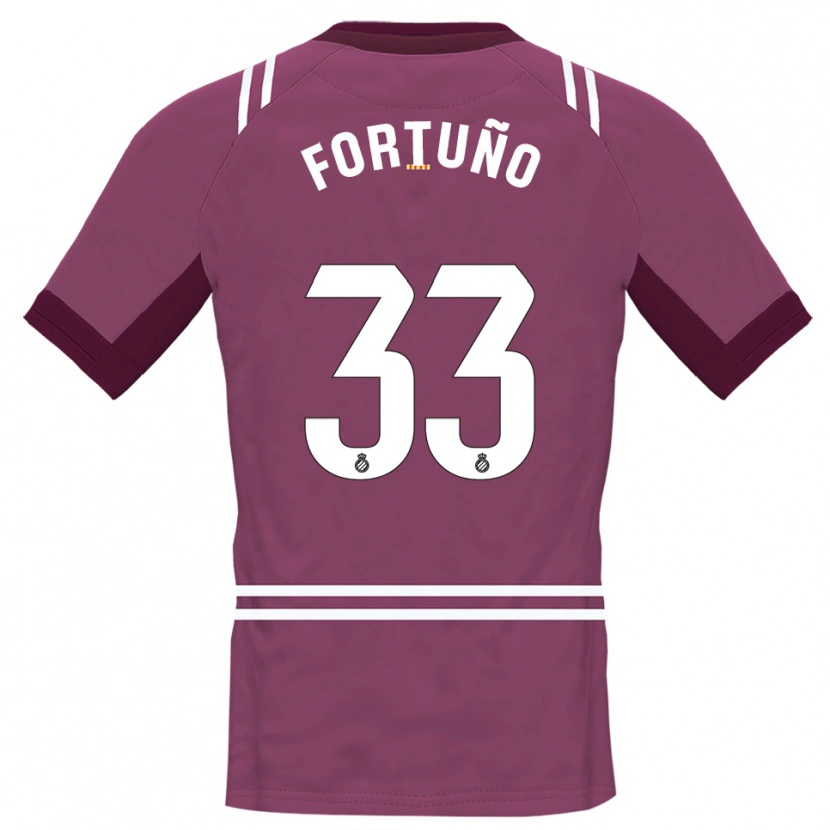 Danxen Mænd Ángel Fortuño #33 Bordeaux Hvid Målmandstrøje 2025/26 Trøje T-shirt