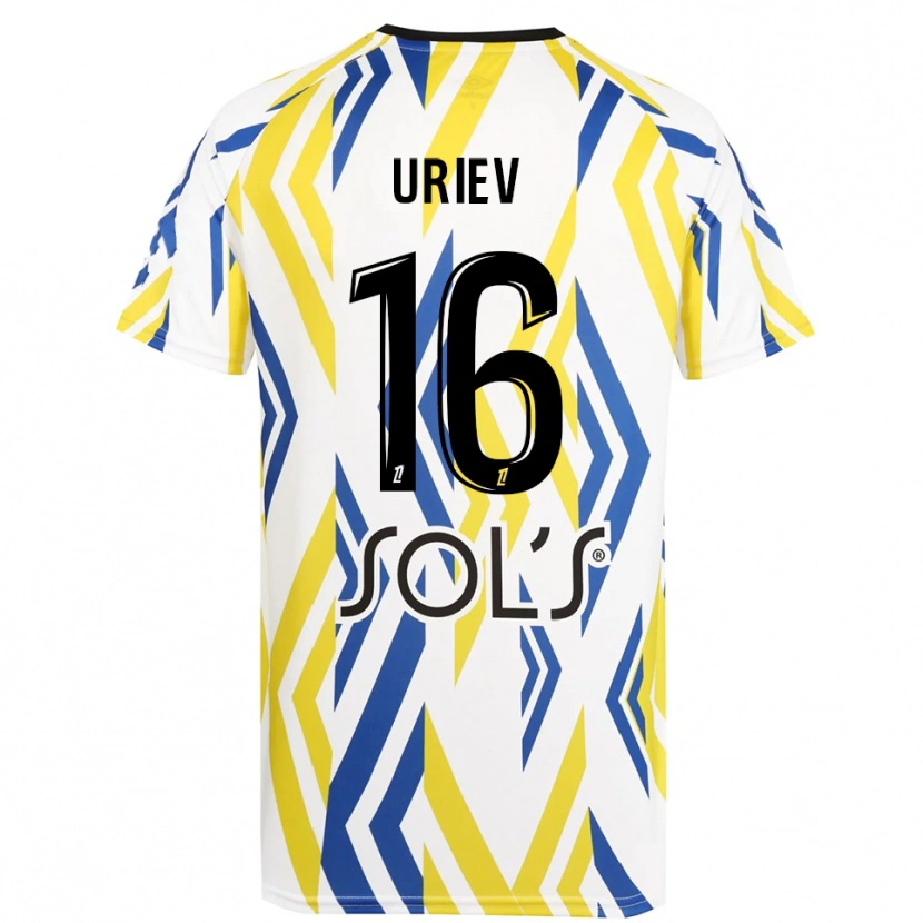 Danxen Mænd Alan Uriev #16 Hvid Rød Blå Målmandstrøje 2025/26 Trøje T-shirt