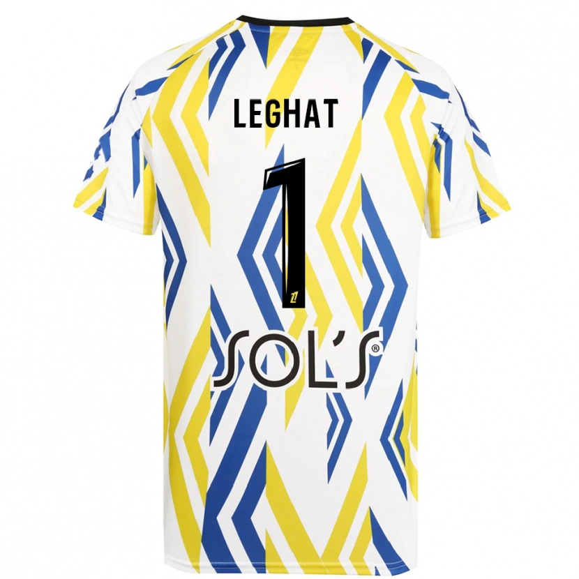 Danxen Mænd Yanis Leghat #1 Hvid Rød Blå Målmandstrøje 2025/26 Trøje T-shirt