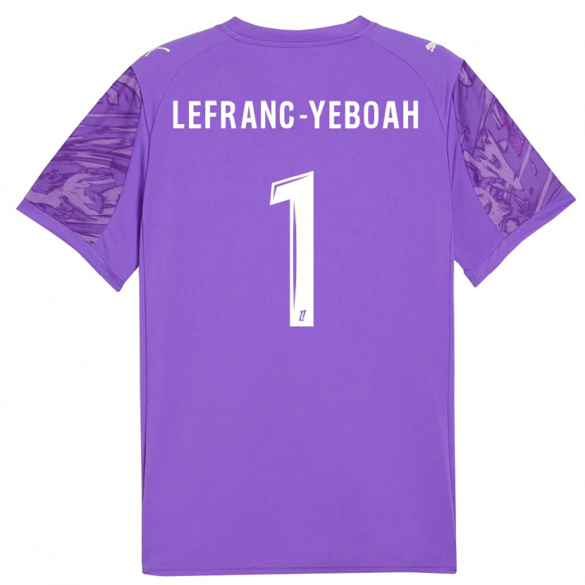 Danxen Mænd Daïvy Lefranc-Yeboah #1 Lilla Hvid Målmandstrøje 2025/26 Trøje T-shirt