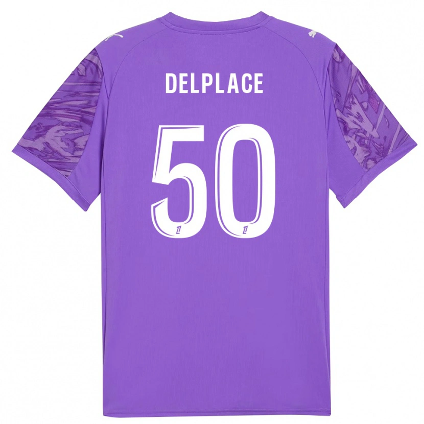 Danxen Mænd Adam Delplace #50 Lilla Hvid Målmandstrøje 2025/26 Trøje T-shirt