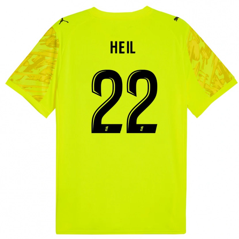 Danxen Mænd Manon Heil #22 Fluorescerende Grøn Gul Målmandstrøje 2025/26 Trøje T-shirt
