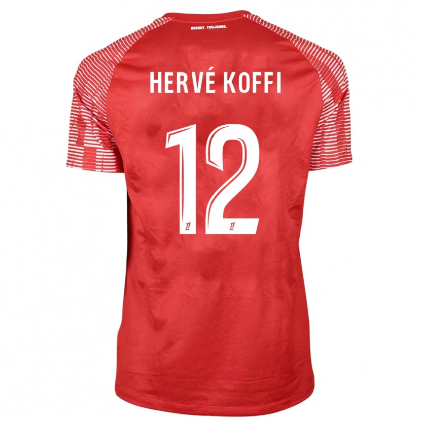 Danxen Mænd Hervé Koffi #12 Rød Hvid Målmandstrøje 2025/26 Trøje T-shirt
