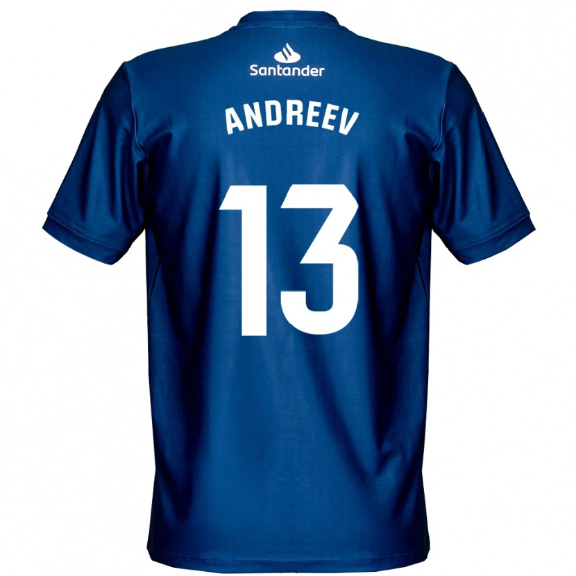Danxen Mænd Plamen Andreev #13 Kongeblå Hvid Målmandstrøje 2025/26 Trøje T-shirt