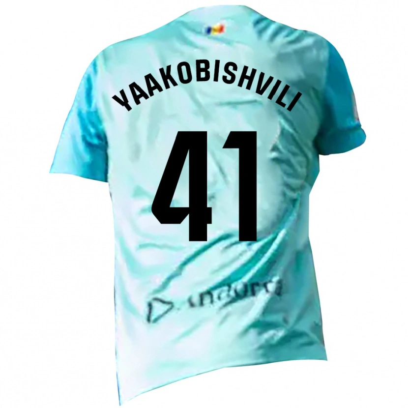 Danxen Mænd Áron Yaakobishvili #41 Cyan Sort Målmandstrøje 2025/26 Trøje T-shirt