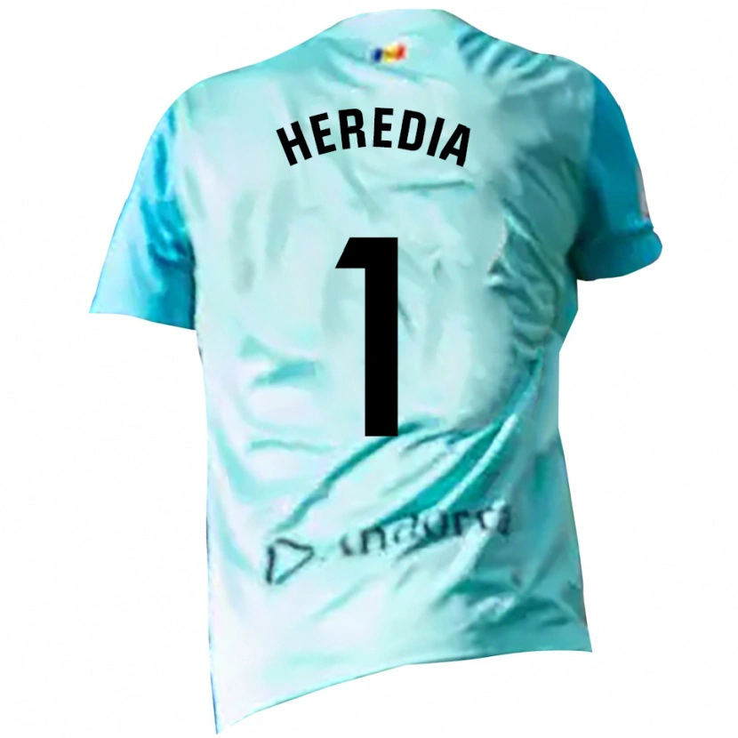 Danxen Mænd Alex Heredia #1 Cyan Sort Målmandstrøje 2025/26 Trøje T-shirt