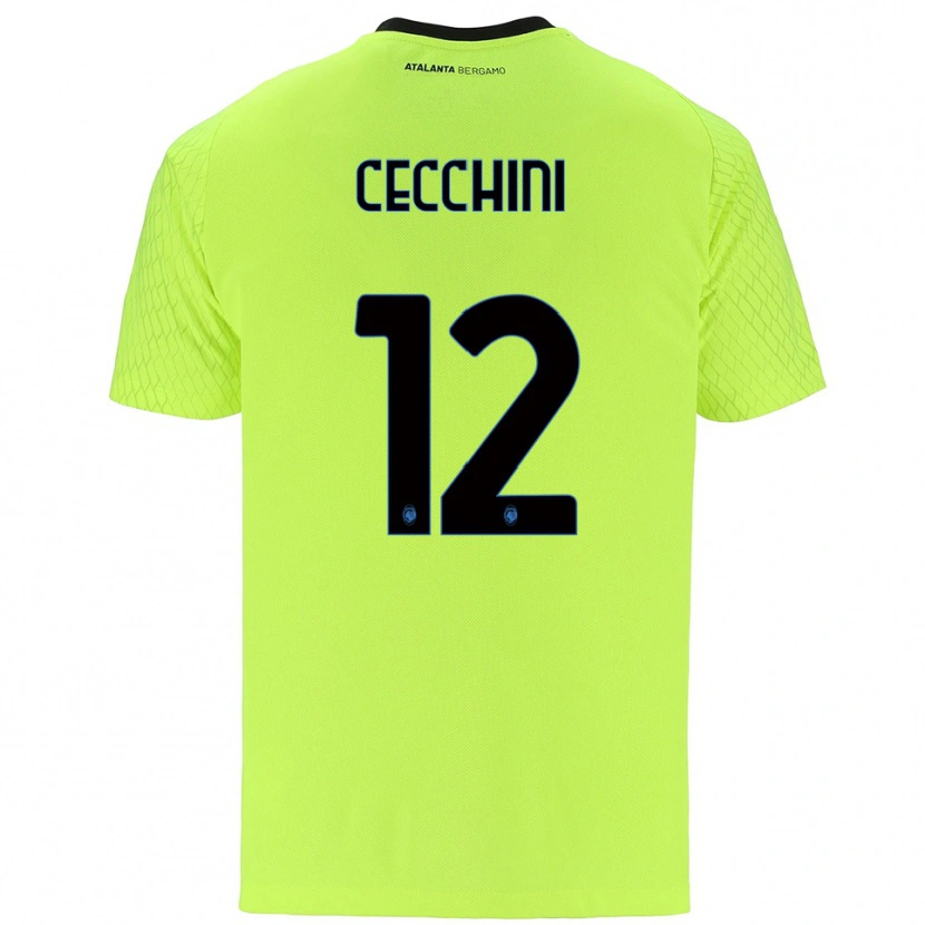 Danxen Mænd Filippo Cecchini #12 Gul Grøn Rød Målmandstrøje 2025/26 Trøje T-shirt