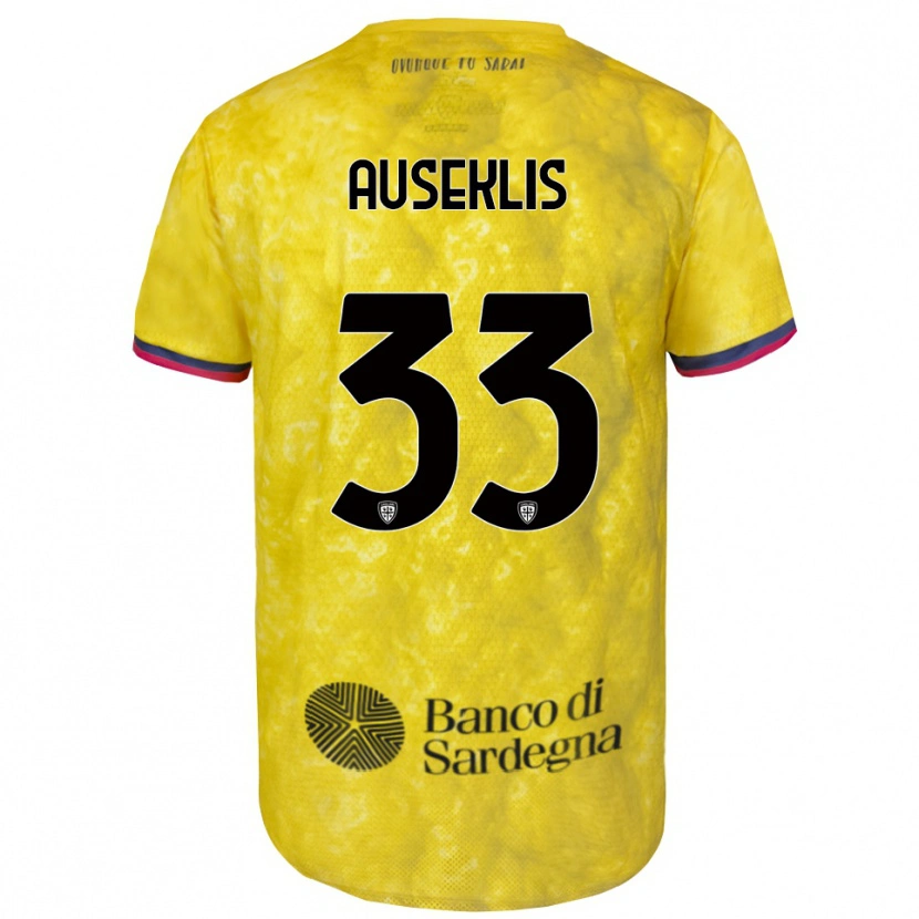Danxen Mænd Henrijs Auseklis #33 Gul Sort Målmandstrøje 2025/26 Trøje T-shirt