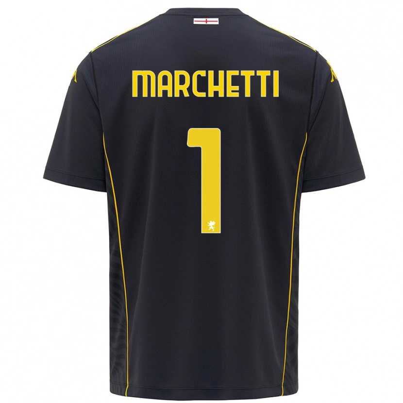 Danxen Mænd Lisa Marchetti #1 Sort Gul Målmandstrøje 2025/26 Trøje T-shirt