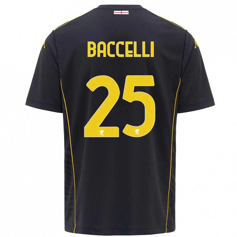 Danxen Mænd Pietro Baccelli #25 Sort Gul Målmandstrøje 2025/26 Trøje T-shirt