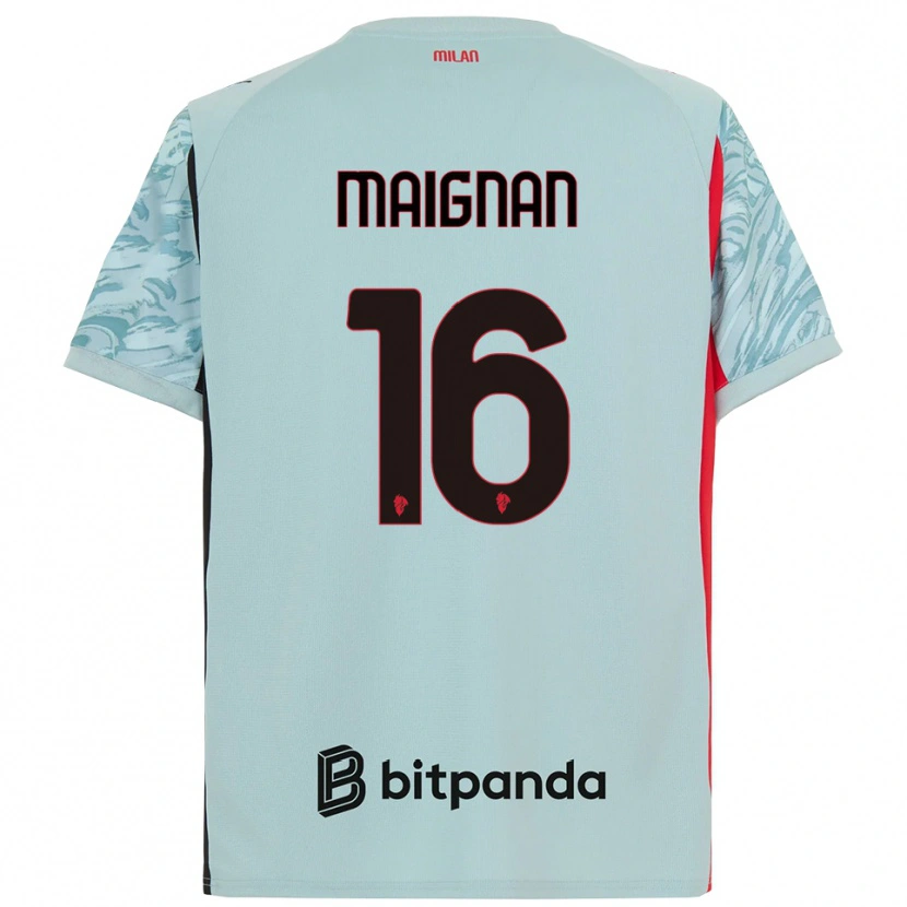 Danxen Mænd Mike Maignan #16 Lyseblå Rød Målmandstrøje 2025/26 Trøje T-shirt