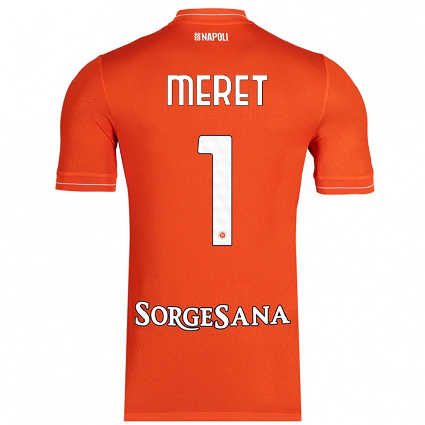 Danxen Mænd Alex Meret #1 Orange Rød Hvid Målmandstrøje 2025/26 Trøje T-shirt