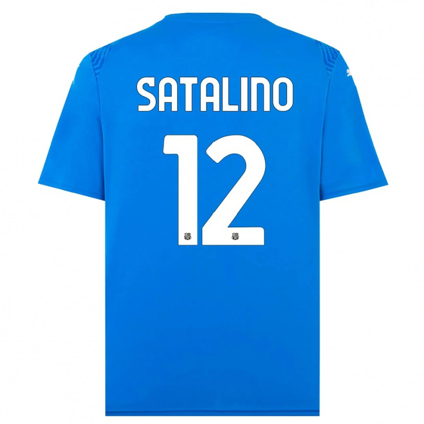 Danxen Mænd Giacomo Satalino #12 Blå Hvid Målmandstrøje 2025/26 Trøje T-shirt