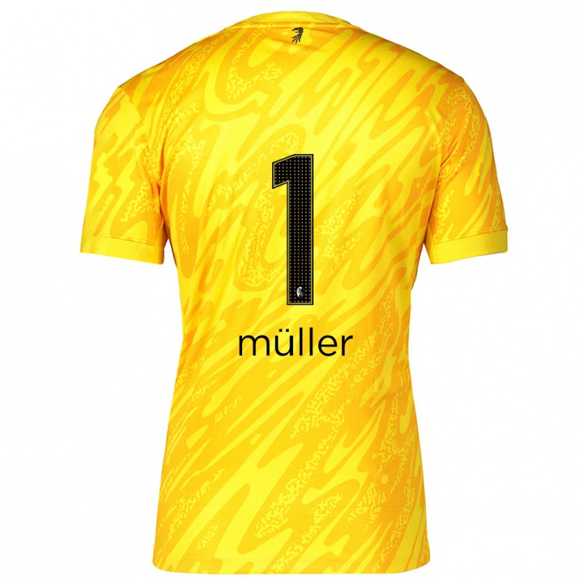 Danxen Mænd Philipp Müller #1 Gul Sort Målmandstrøje 2025/26 Trøje T-shirt