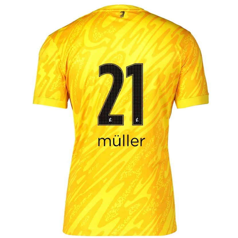 Danxen Mænd Florian Müller #21 Gul Sort Målmandstrøje 2025/26 Trøje T-shirt