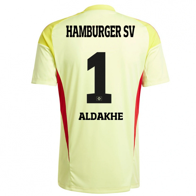 Danxen Mænd Ather Aldakhe #1 Gul Sort Rød Målmandstrøje 2025/26 Trøje T-shirt