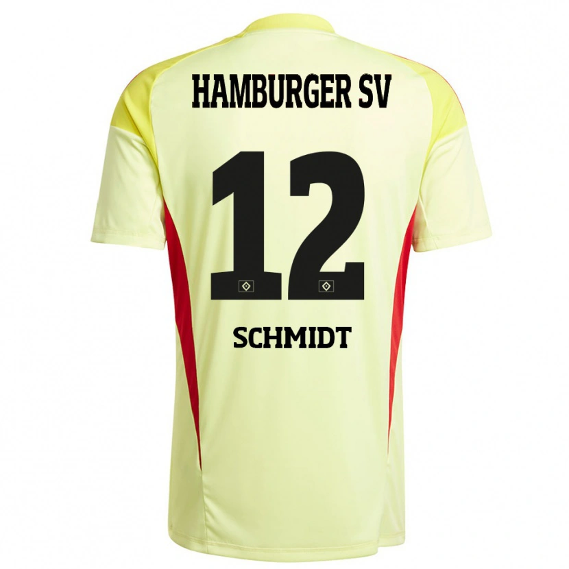 Danxen Mænd Bennet Schmidt #12 Gul Sort Rød Målmandstrøje 2025/26 Trøje T-shirt