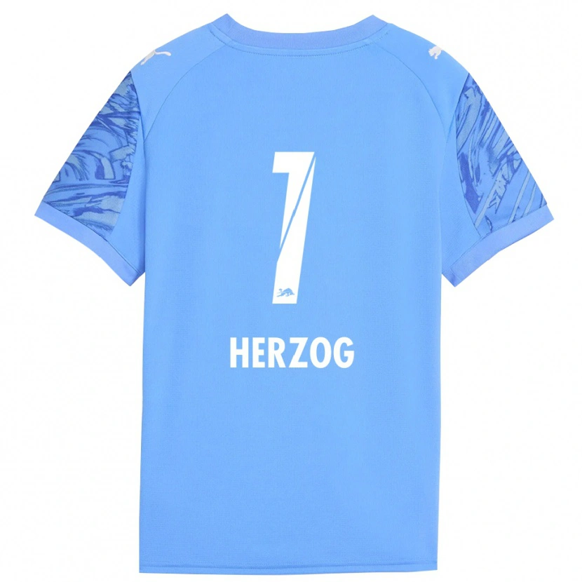 Danxen Mænd Elvira Herzog #1 Kongeb Blå Rød Målmandstrøje 2025/26 Trøje T-shirt