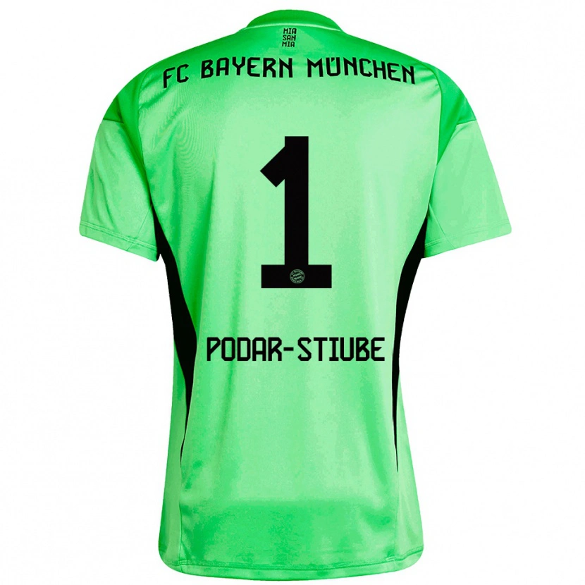 Danxen Mænd David Podar-Stiube #1 Mellem Forårsgrøn Målmandstrøje 2025/26 Trøje T-shirt