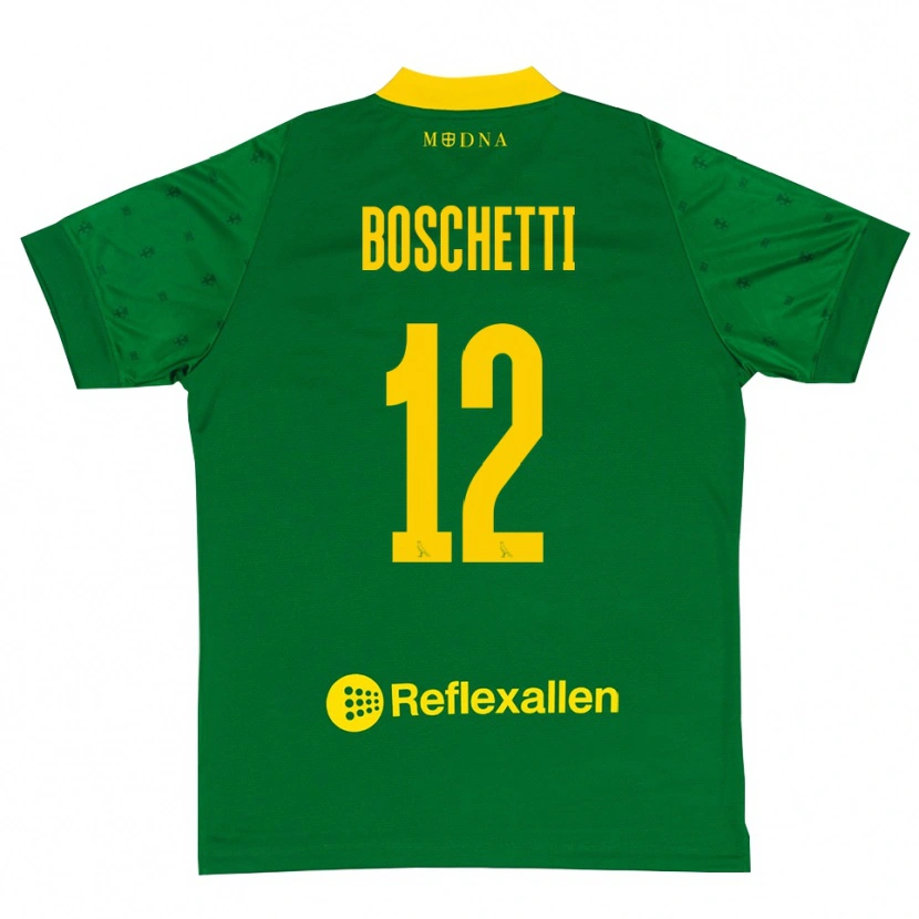 Danxen Mænd Matteo Boschetti #12 Grøn Gul Målmandstrøje 2025/26 Trøje T-shirt