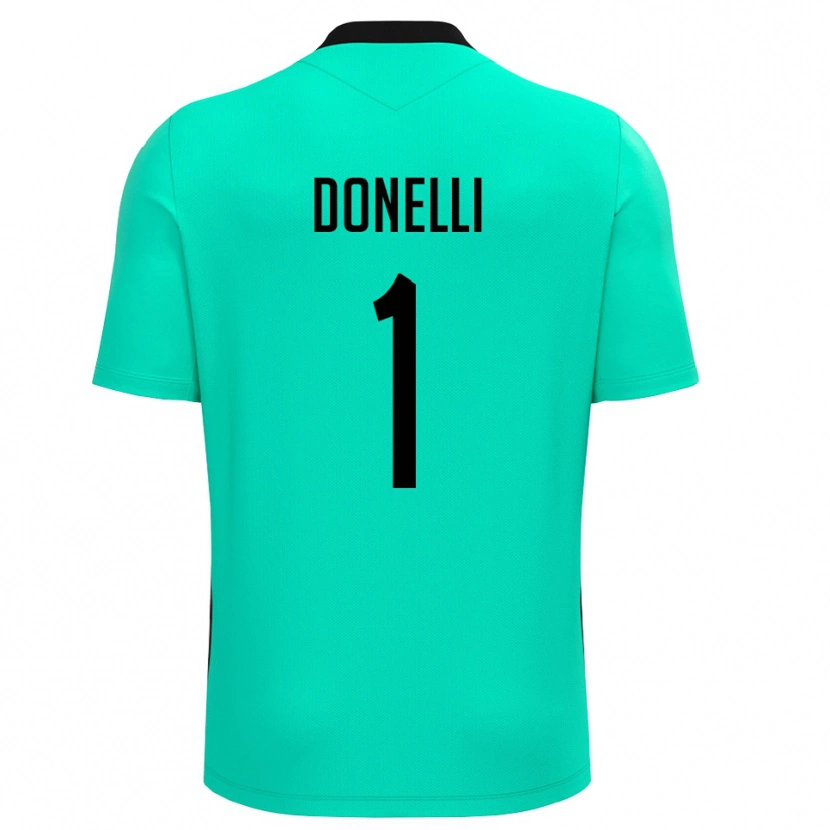 Danxen Mænd Matteo Donelli #1 Turkis Sort Målmandstrøje 2025/26 Trøje T-shirt