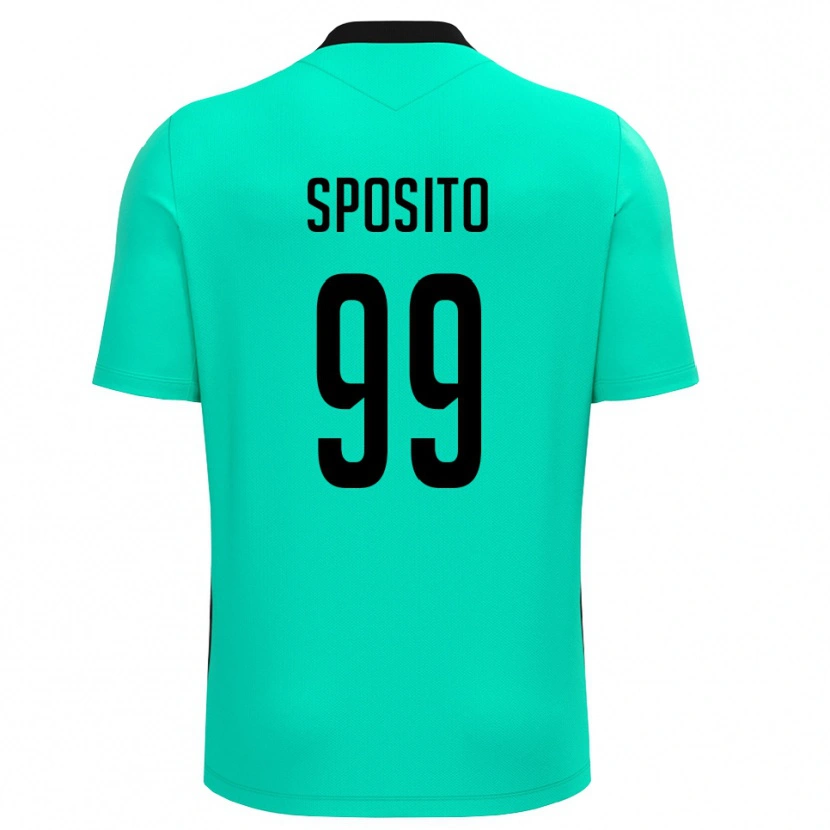 Danxen Mænd Alex Sposito #99 Turkis Sort Målmandstrøje 2025/26 Trøje T-shirt