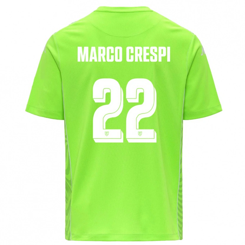 Danxen Mænd Gian Marco Crespi #22 Plæne Grøn Hvid Målmandstrøje 2025/26 Trøje T-shirt