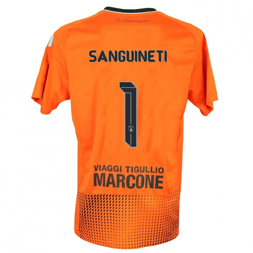 Danxen Mænd Michele Sanguineti #1 Mørk Orange Blå Målmandstrøje 2025/26 Trøje T-shirt