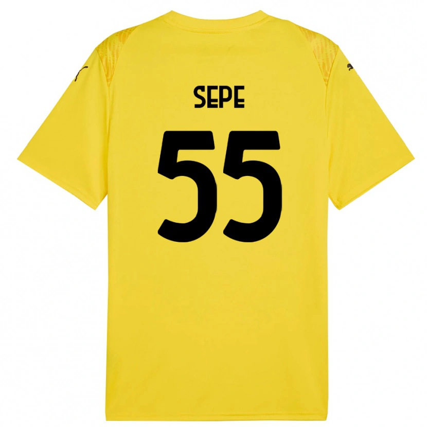 Danxen Mænd Luigi Sepe #55 Gul Sort Målmandstrøje 2025/26 Trøje T-shirt